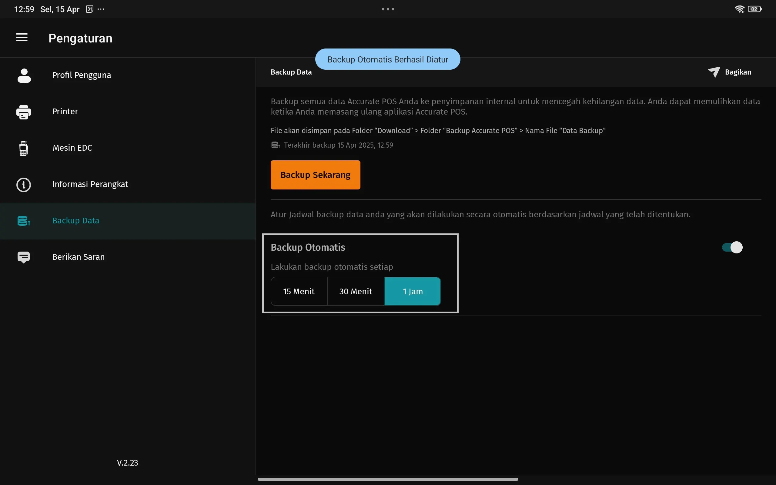 melakukan backup transaksi